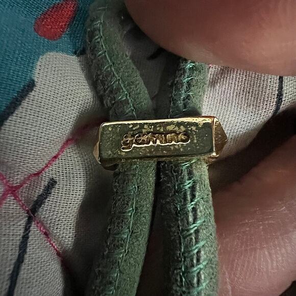 Green and gold metallic mixed material adjustable bracelet - Picture 7 of 8